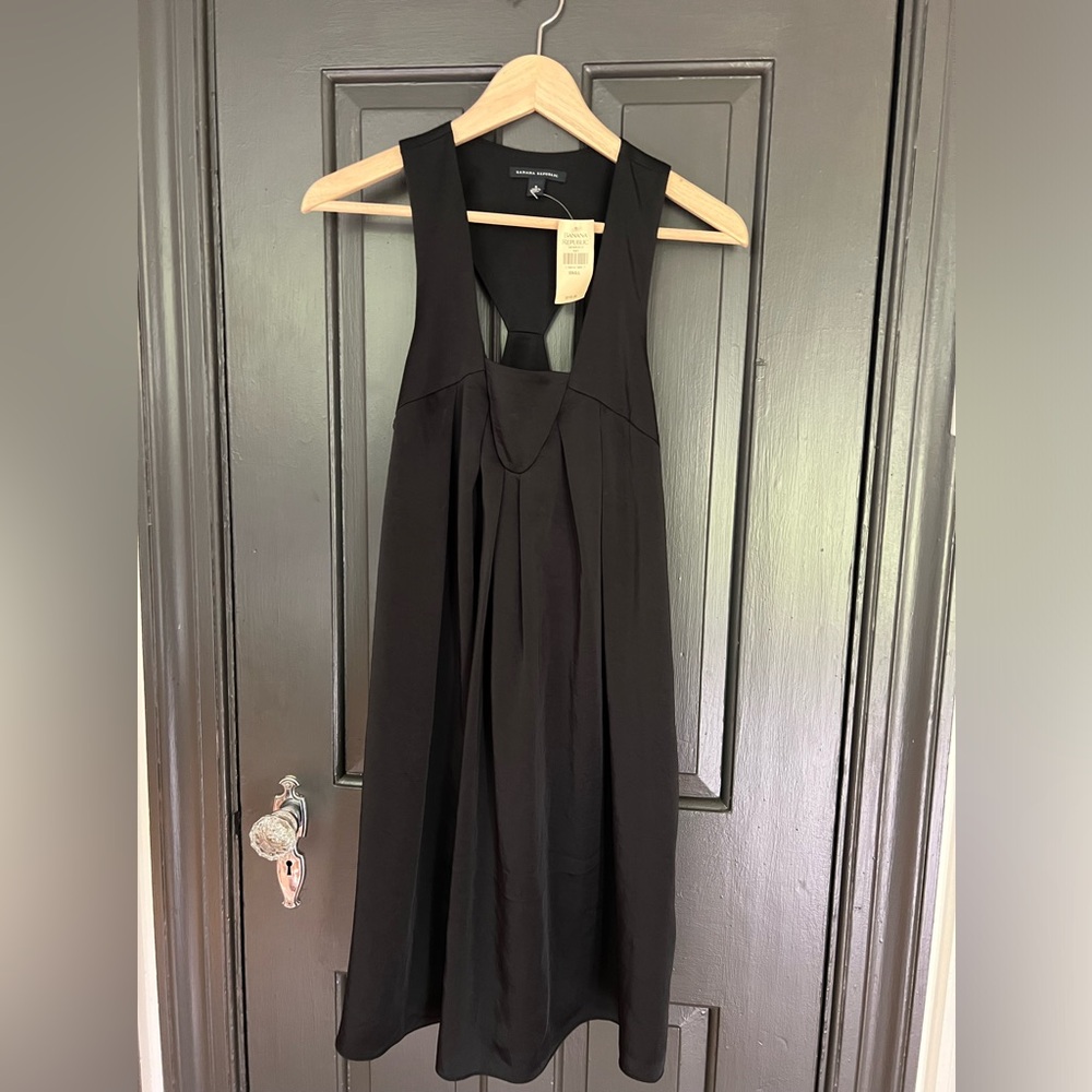 Womens Banana Republic Black Satin Dress Small
